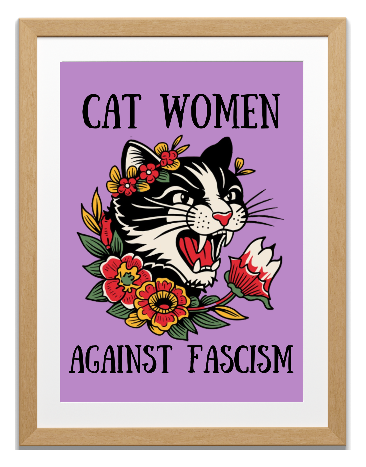 Cat Women Against Fascism Art Print
