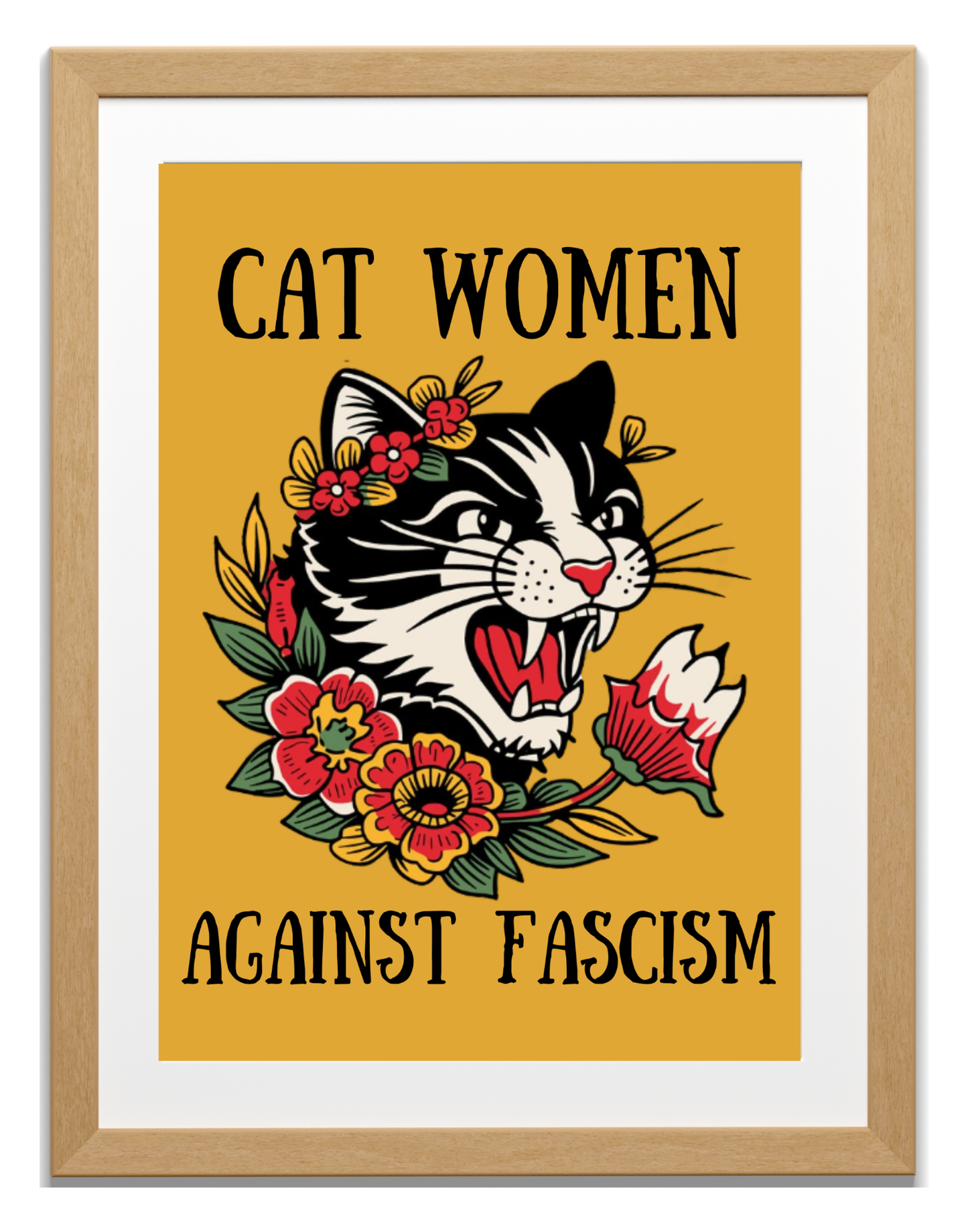 Cat Women Against Fascism Art Print