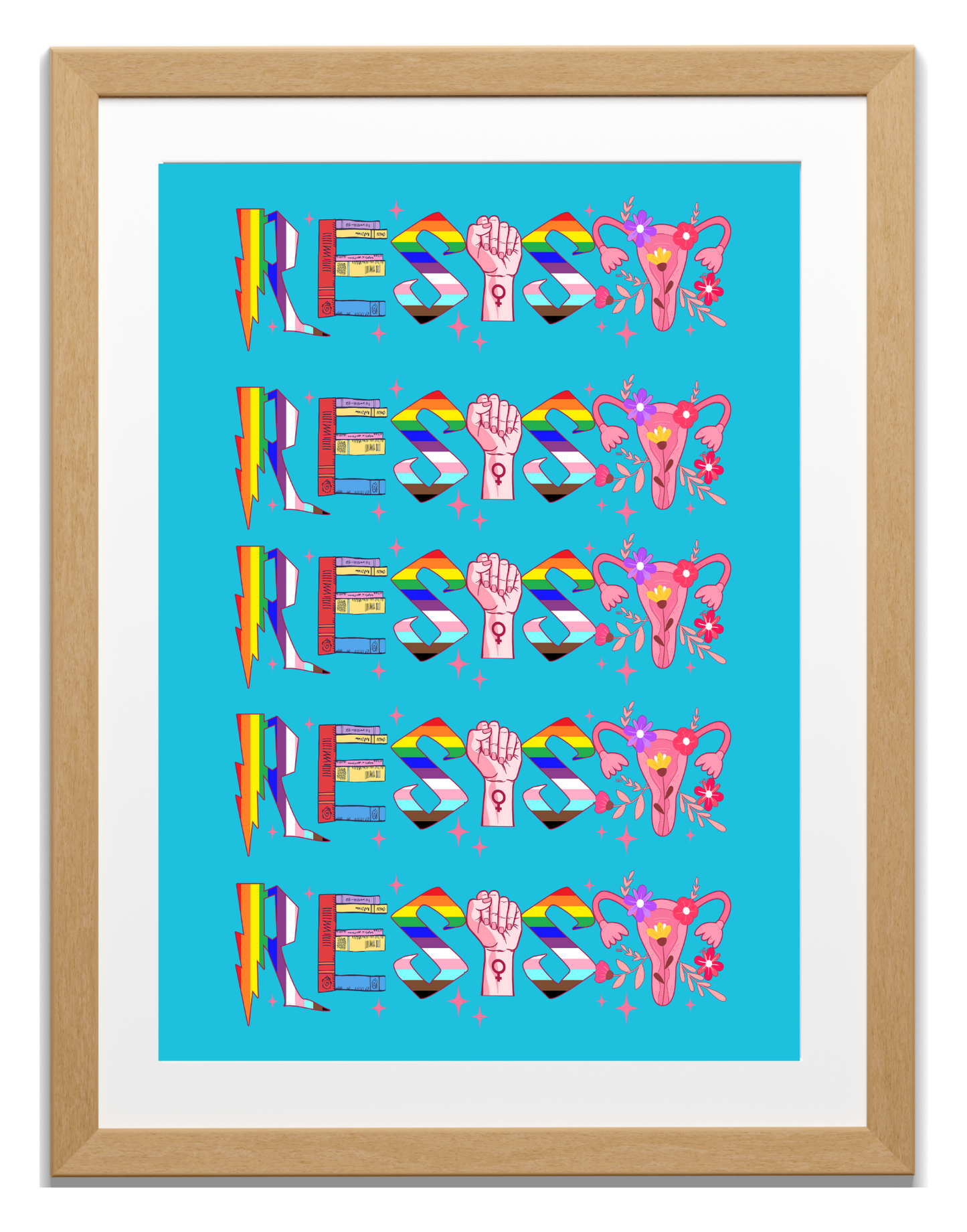 Resist Art Print Style No. 1 in blue
