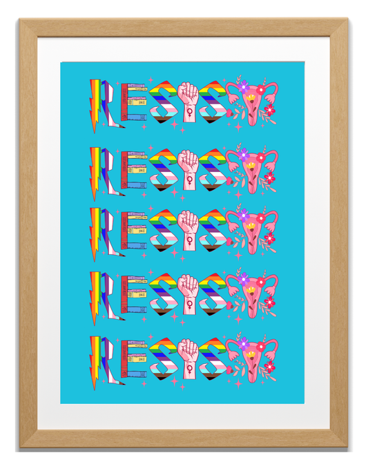 Resist Art Print Style No. 1 in blue