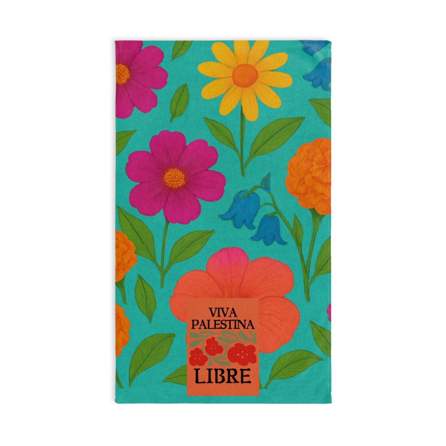 Viva Palestina Libre Floral Tea Towel