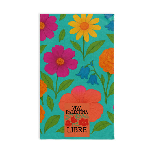 Viva Palestina Libre Floral Tea Towel