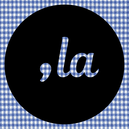 Comma La Sticker in Blue Gingham
