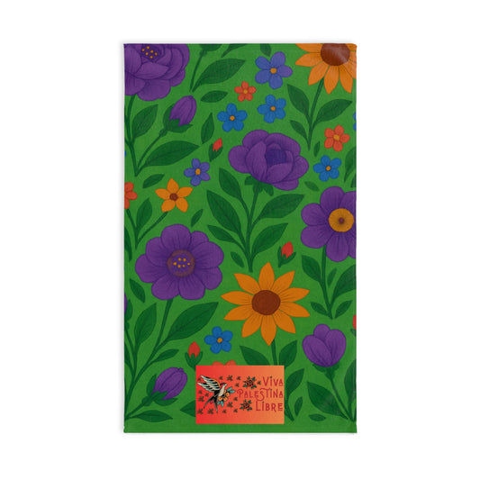 Viva Palestina Libre Tattoo Flash Floral Tea Towel