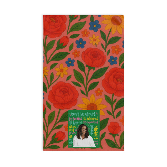 Michelle Obama Floral Tea Towel