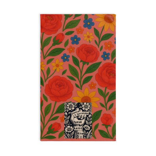 Silence Is Surrender Floral Tea Towel
