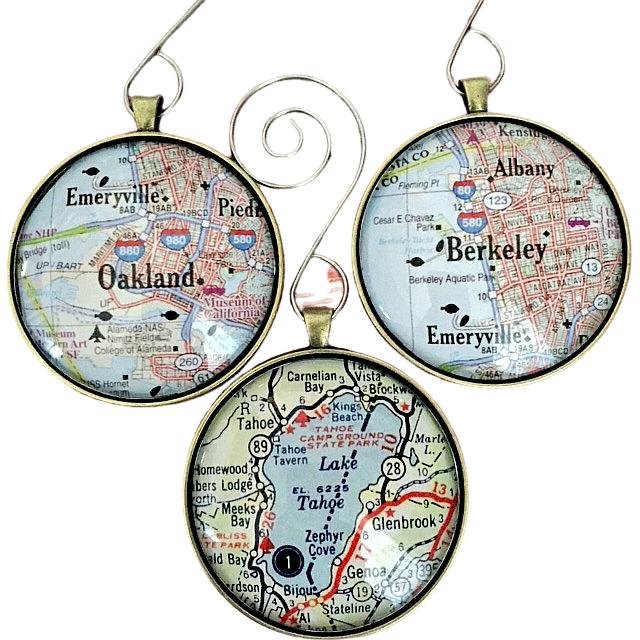 Custom Map Christmas Ornaments