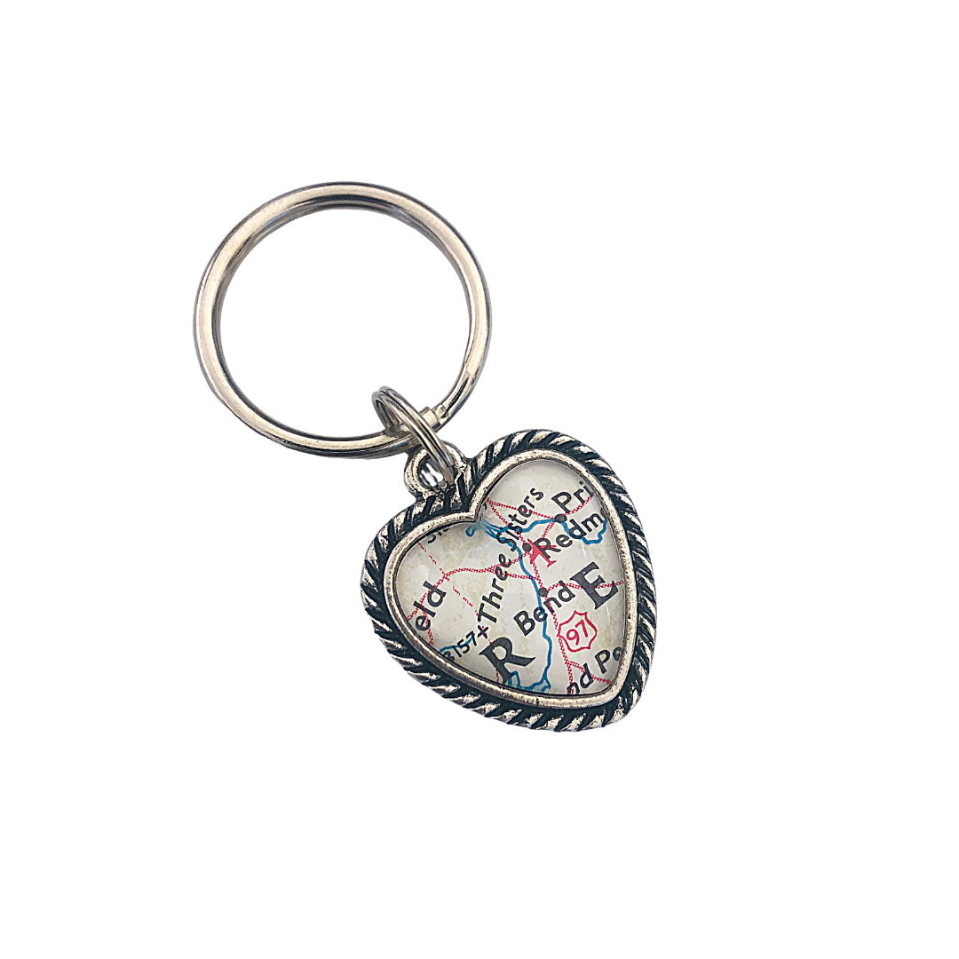 Heart Map Keychain