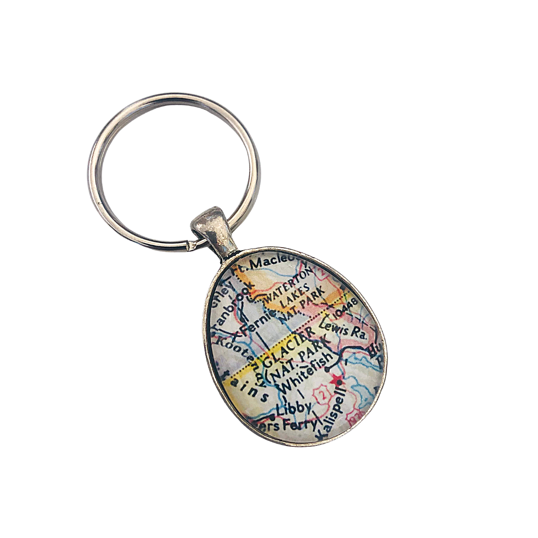 Raindrop Map Keychain