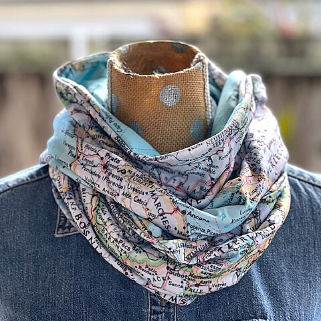 Italy Vintage Map Infinity Scarf