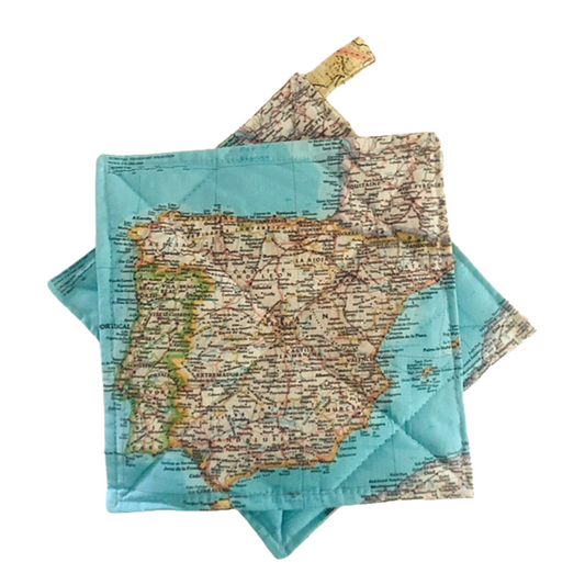 Spain & Portugal Map Potholders